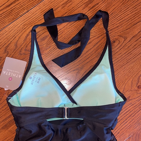 Athleta Black Halter Tara Tankini Swimsuit 32 B/C NWT - Picture 7 of 11